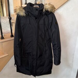 Noize Black Parka with Faux Fur hood Trim
